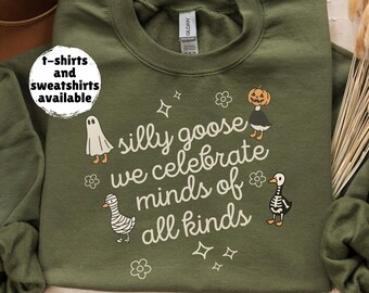 Celebrate Minds Of All Kinds Shirt, Silly Goose Sped Teacher Shirt, Teacher Halloween Sweatshirt, Special Ed Teacher Gift, Goose Shirts