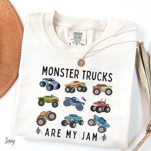 Monster Trucks Are My Jam Mom Shirt, Trucks Comfort Colors Tee Ivory