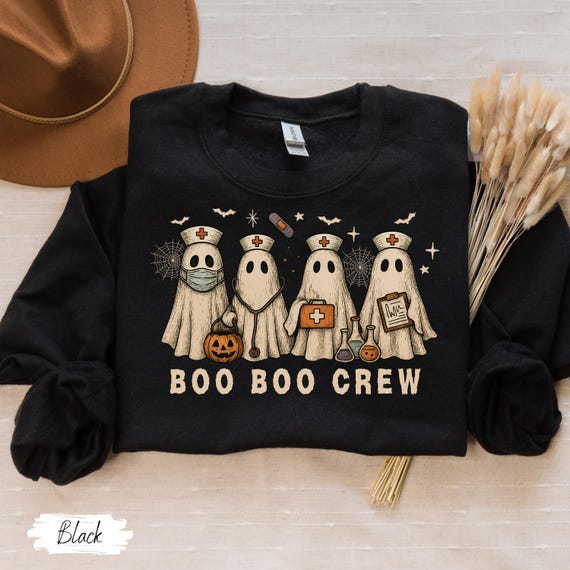 Comfort Colors® Halloween Nurse Shirt, Boo Boo Crew, Nurse Gift For Women, Spooky Season Nursing Shirt, Group Nurse Sweatshirt, Peds Nurse