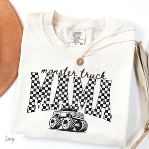Monster Truck Mom Shirt, Floral Monster Truck, Truck Mama Shirt, Monster Trucks Are My Jam, Truck Party Shirt, Truck Lover tee Ivory