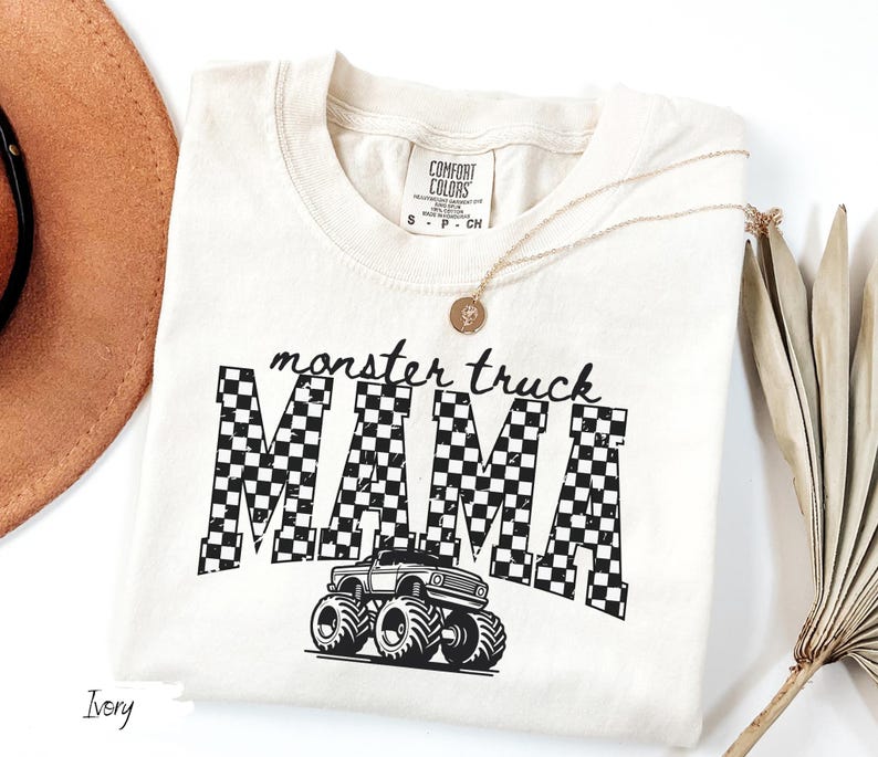 Monster Truck Mom Shirt, Floral Monster Truck, Truck Mama Shirt, Monster Trucks Are My Jam, Truck Party Shirt, Truck Lover tee Ivory