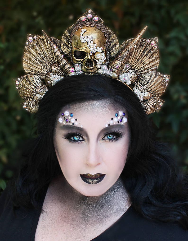 Dark Mermaid Crown Shell Crown Mermaid Headpiece Siren Etsy