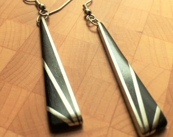 Deco Inspired Earrings - Ebony and Silver