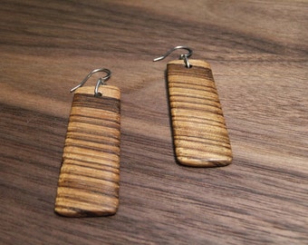 Zebrawood Rectangle Earrings