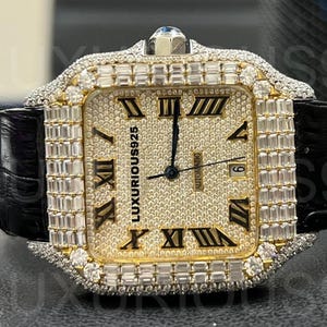 Premium VVS Moissanite Diamond Watch Automatic Movement Watch Fully Iced out Watch Stainless Steel Watch Iced out moissanite AP wristwatch