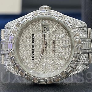 Premium VVS Moissanite Diamond Watch Automatic Movement Watch Fully Iced out Watch Stainless Steel Watch Iced out moissanite AP wristwatch
