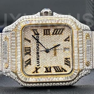 Premium VVS Moissanite Diamond Watch Automatic Movement Watch Fully Iced out Watch Stainless Steel Watch Iced out moissanite AP wristwatch