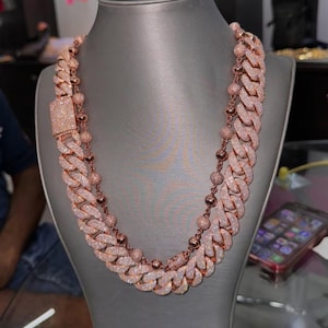 20mm Real VVS1 Moissanite Diamond Cuban Link Chain Hip Hop Chain, VVS Diamond Chain, BustDown Cuban Necklace, Rapper Miami Cuban Chain