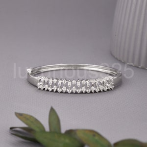 Diamond Bangle With Solid Gold  Diamond Bangle For Women White Gold Bangle Diamond Bangle For Wedding Bracelet