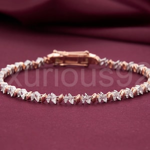Marquise Moissanite Bracelet Tennis Bracelet Dainty Bracelet Minimalist Bracelet Gold Bracelet Womens Matching Bracelet Diamond Bracelet