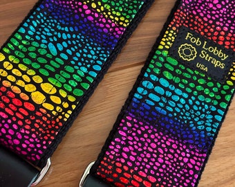 DRAGON SKIN RAINBOW Guitar Strap light reflective neon strap sparkle acoustic guitar bass guitar banjo electric guitar  Mariachi straps