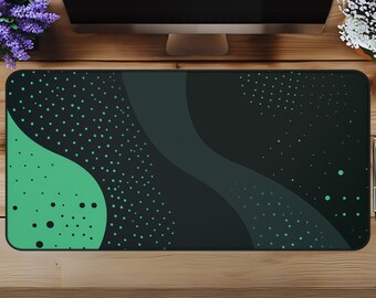Groene abstracte bureauonderlegger | Extra grote neopreen muismat
