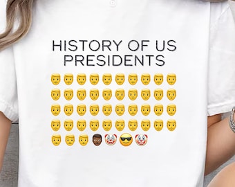 Maglietta con la storia dei presidenti degli Stati Uniti, Non ho votato per lui, Maglietta anti-Trump, Regalo democratico, Maglietta femminista