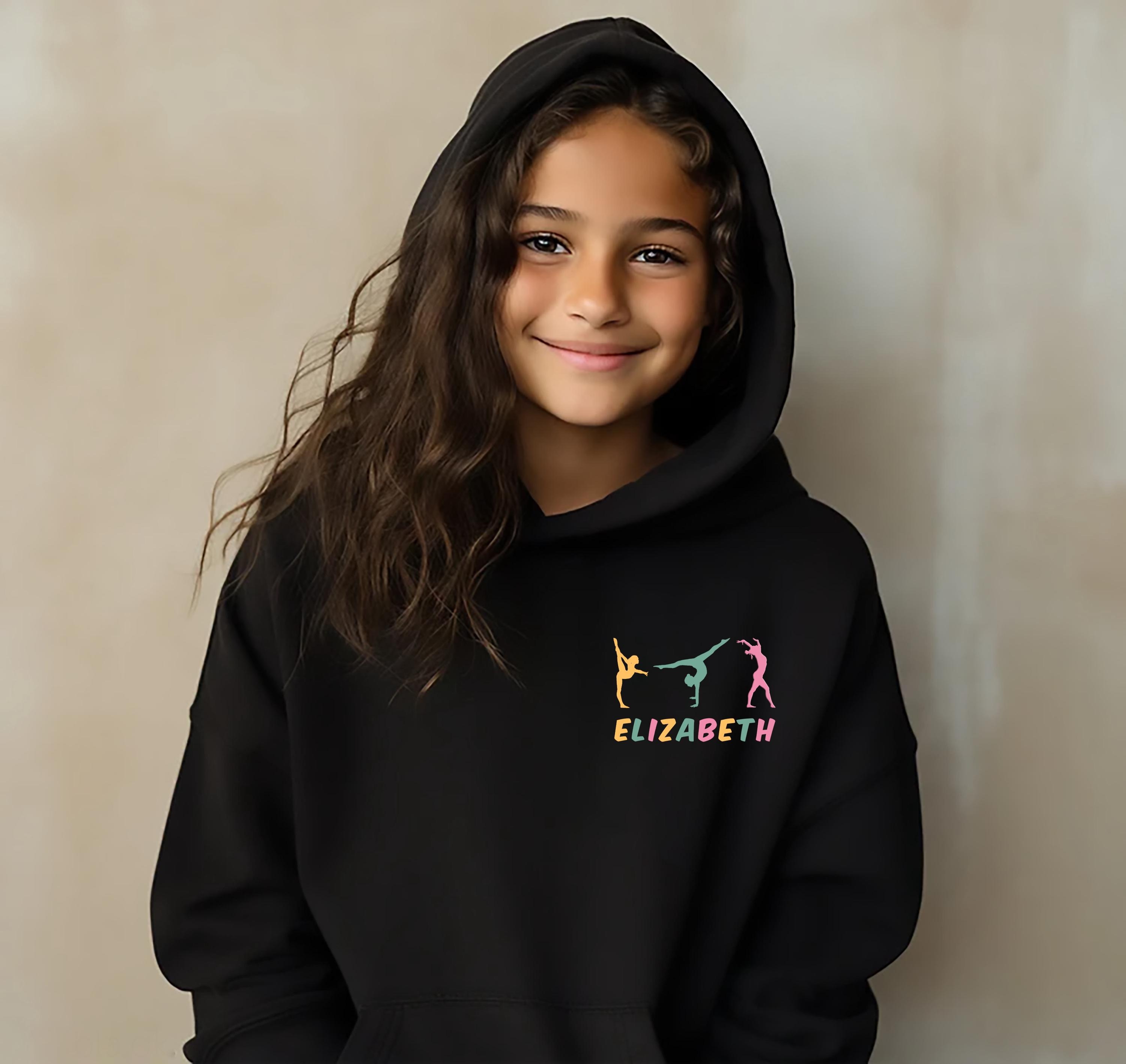 Personalized Gymnast Sweatshirt, Custom Gymnast Hoodie, Vault Floor Bars Beam, Gymnastics T-Shirt, Youth Gymnastic Sweatshirt, Gymnast Gift