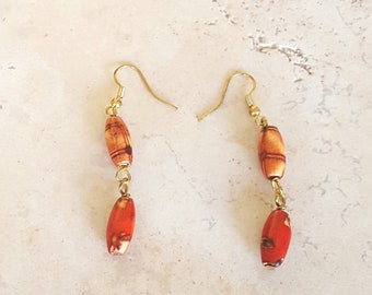 Wood Drop Earrings