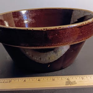 Brown Stoneware Crock Bowl