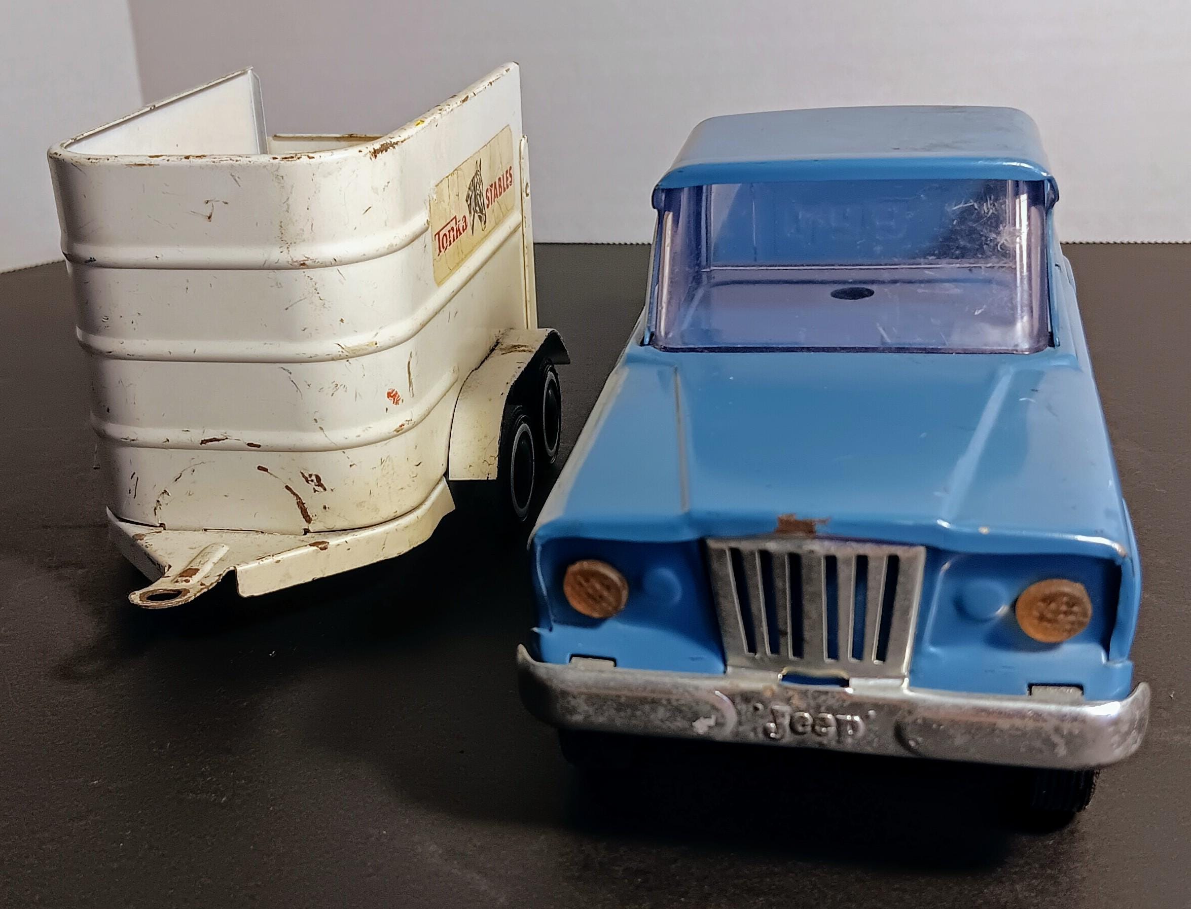 1970s Tonka Blue Jeep Truck & Horse Trailer - Etsy