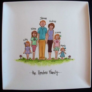 Personalized 10.25&quot; Square Family Plate - great hostess gift or gift for mom or grandmother