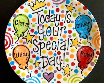 PERSONALIZED CELEBRATION PLATE  - Special Day 12 Inch Ceramic Plate
