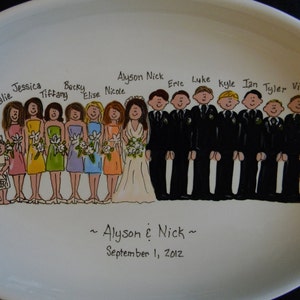 Hand Painted 16&quot; Oval Ceramic Wedding Platter