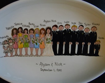 Hand Painted 16" Oval Ceramic Wedding Platter