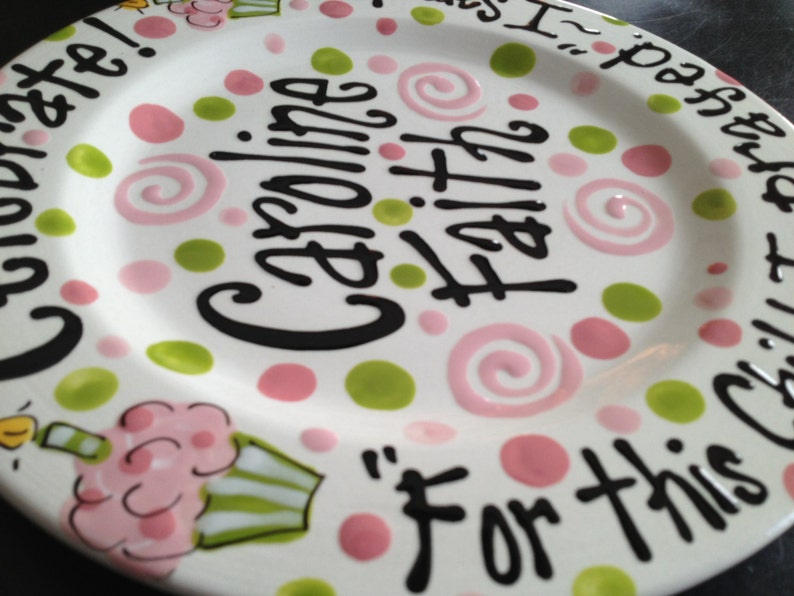 Hand Painted Personalized Birthday Plate image 1