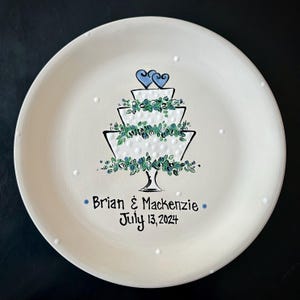 Personalized Wedding Plate - Hand Painted Ceramic Wedding Plate