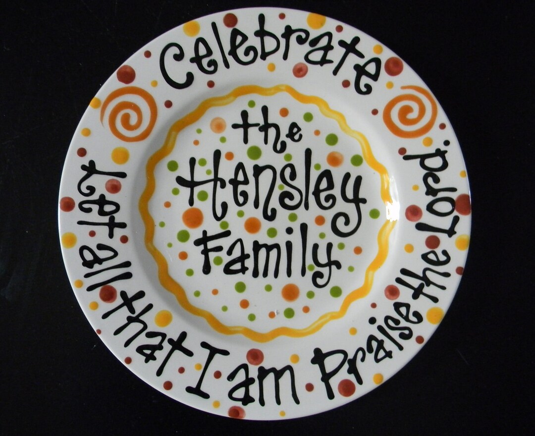 10 Ceramic Personalized Family Celebration Plate With Bible Verse - Etsy