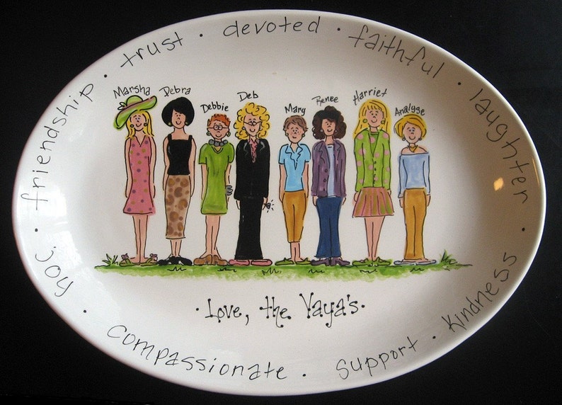 Personalized Handpainted 13 Inch Oval Girlfriends Platter Great Gift