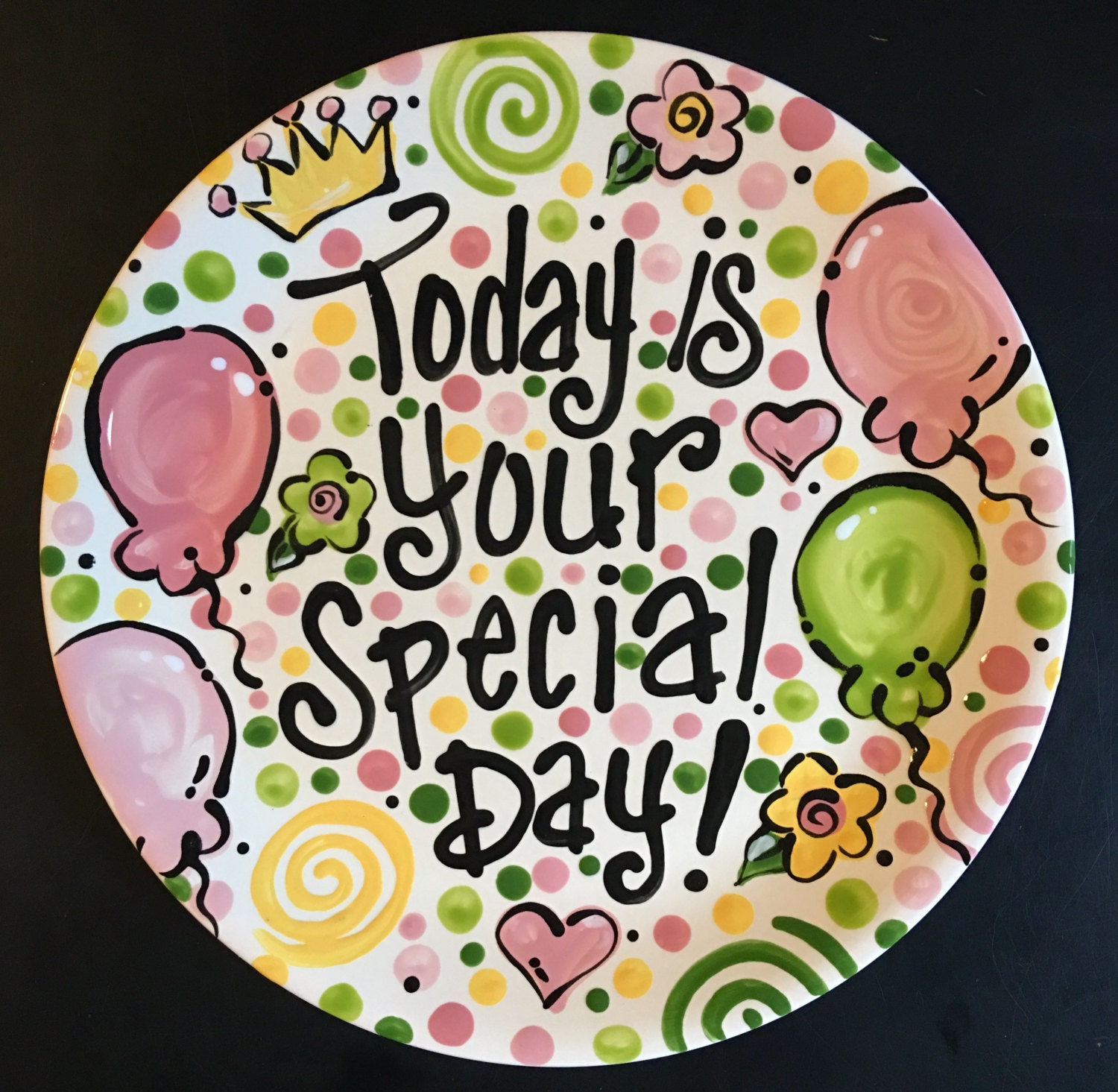 Birthday Plate Today is Your Special Day 12 Inch Ceramic Etsy