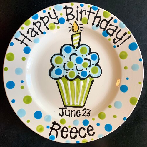 Personalized Birthday Plate Hand Painted Birthday Plate Etsy Personalized birthday plate hand painted birthday plate etsy
