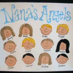 Handpainted Platter for Grandparents Nana's Angels or Grandma's Angels great gift Bild 1