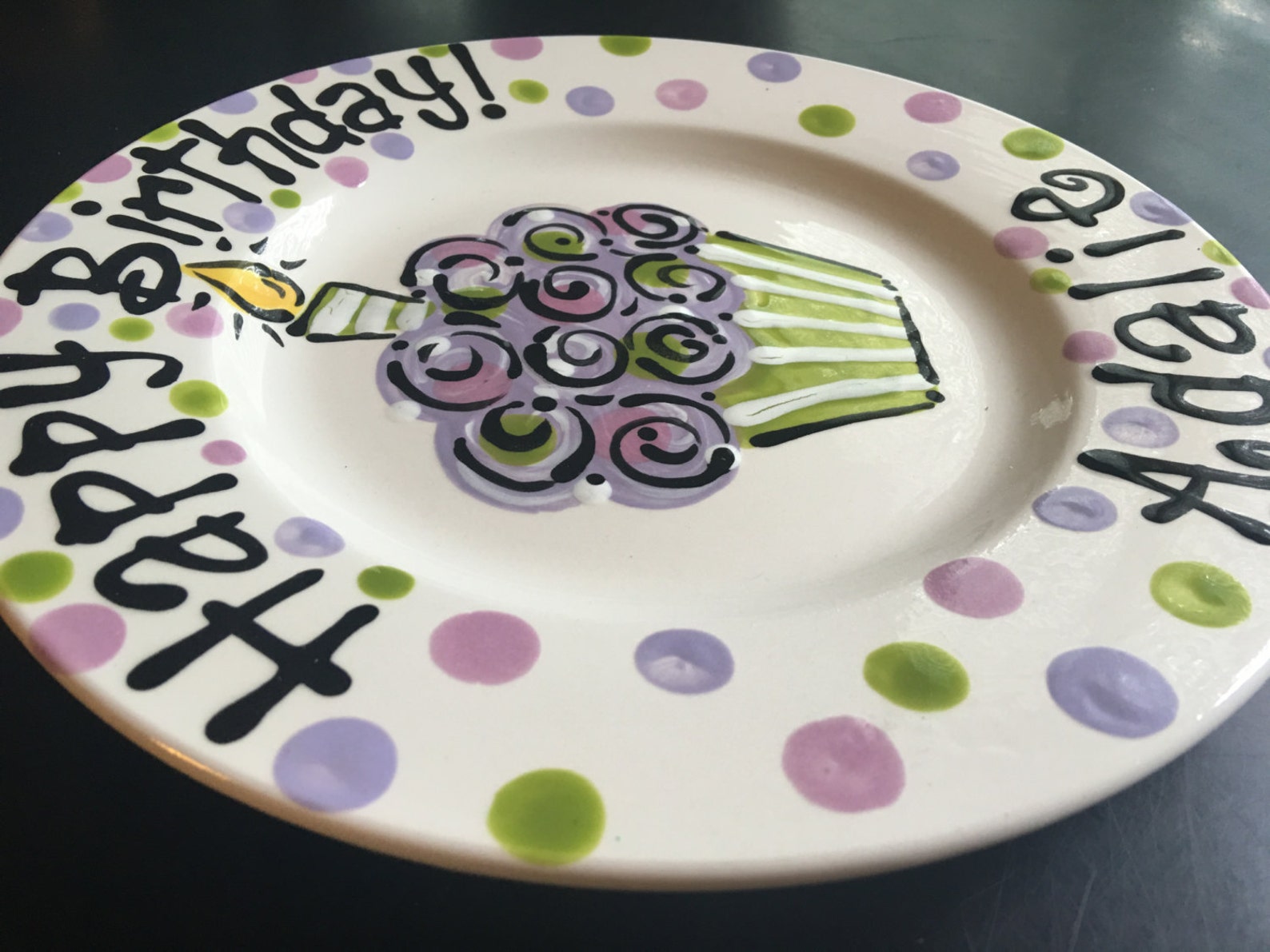 Personalized Birthday Plate Hand Painted Birthday Plate Etsy