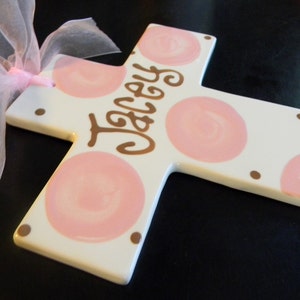 Extra Large 10&quot; Children&#39;s Cross Plaque - Birth, Baptism or Christening Gift