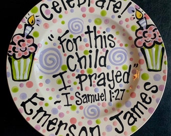 Hand Painted Personalized Birthday Plate