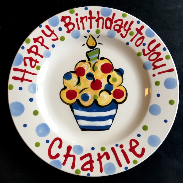 Happy Birthday Plate Etsy