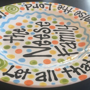 10&quot; Ceramic Personalized Family Celebration Plate with Bible verse