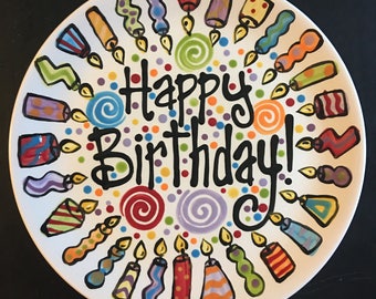 Extra Large Family Birthday Plate - 12 Inch Ceramic Plate