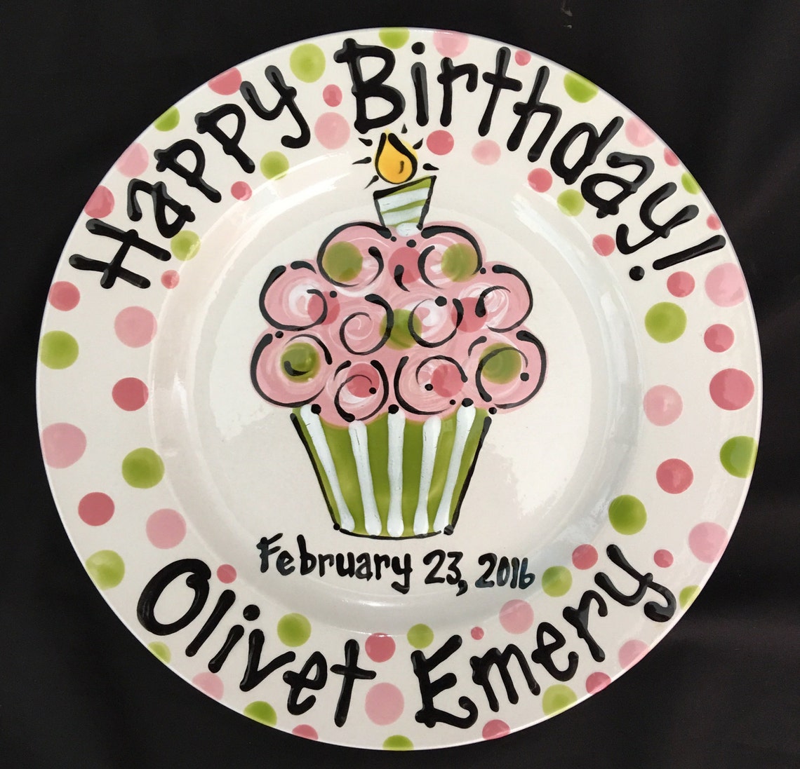 Personalized Birthday Plate Hand Painted Birthday Plate Etsy