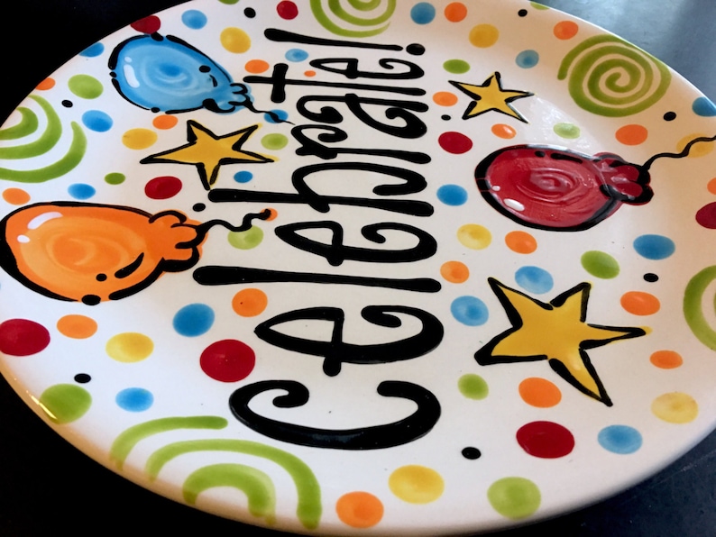 CELEBRATE Plate Celebrate Special Days 12 Inch Ceramic Plate Etsy