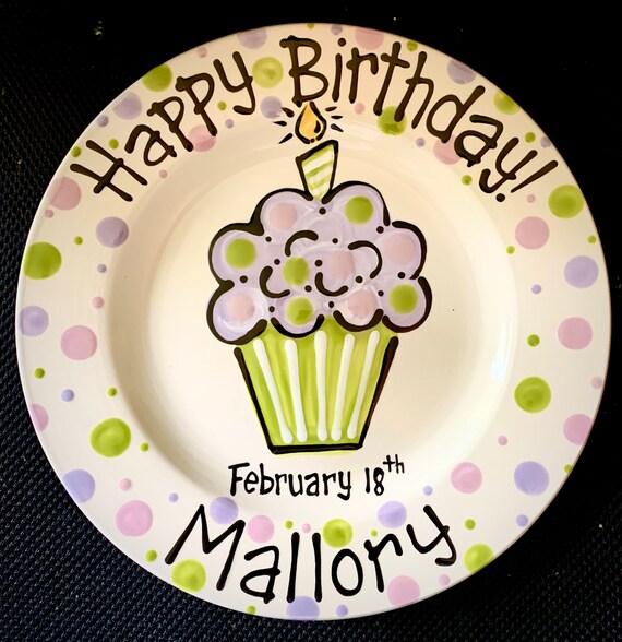 Personalized Birthday Plate Hand Painted Birthday Plate Etsy