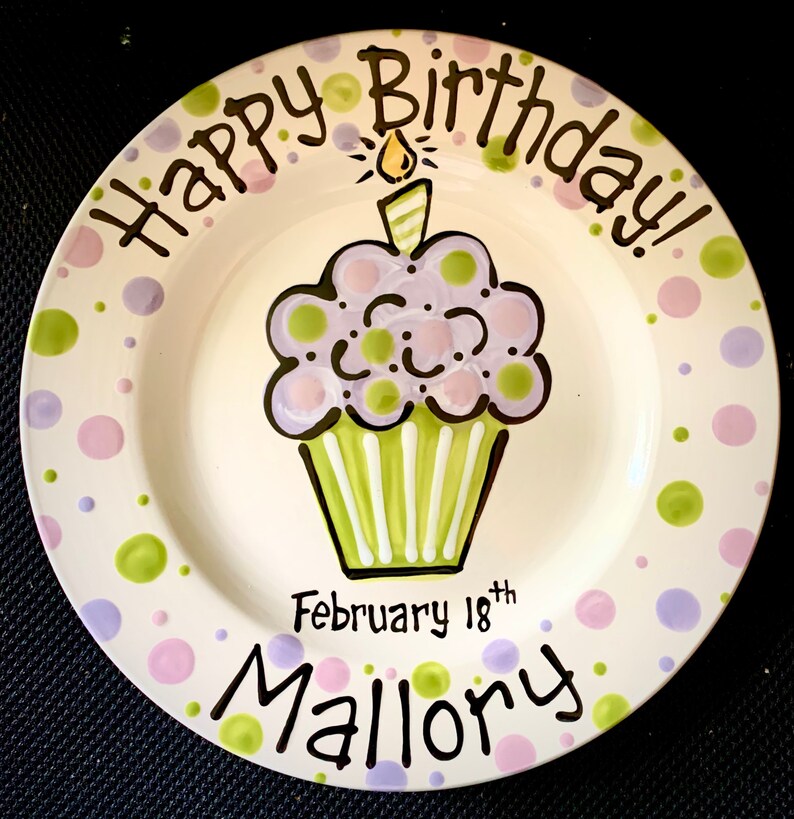 Personalized Birthday Plate Hand Painted Birthday Plate Etsy