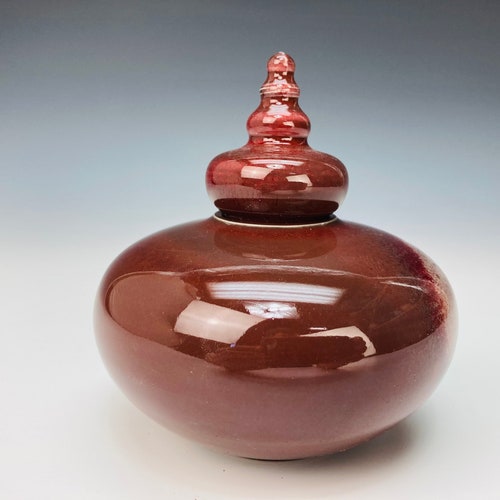 Porcelain keepsake urn shops in copper red