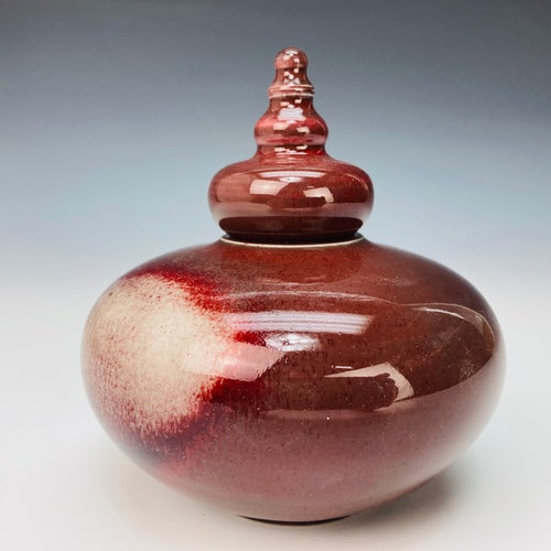 Porcelain keepsake urn shops in copper red