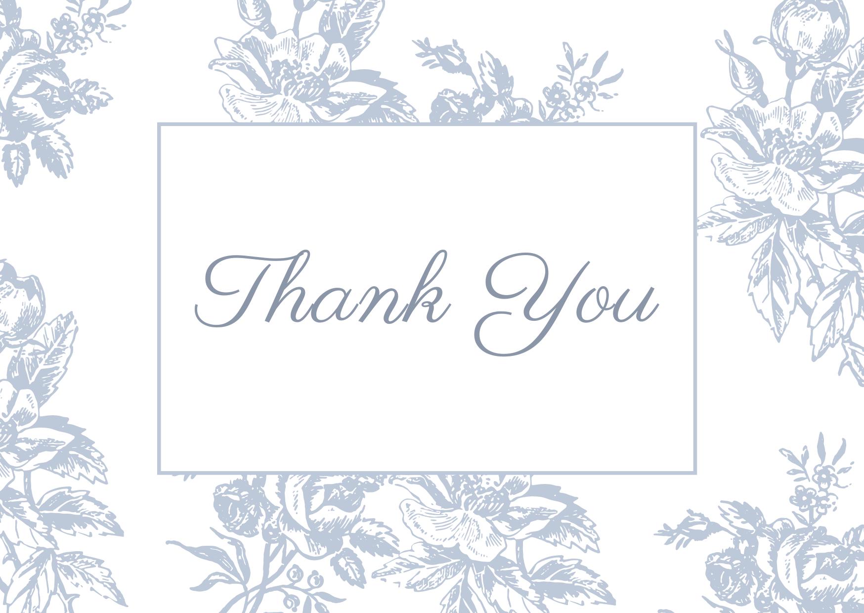 Floral Vintage Invitation & Thank You Card Template - Etsy