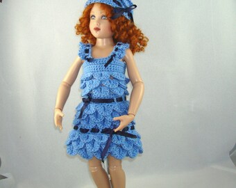 Crocheted petal dress for Kish 14 inch doll - Lark