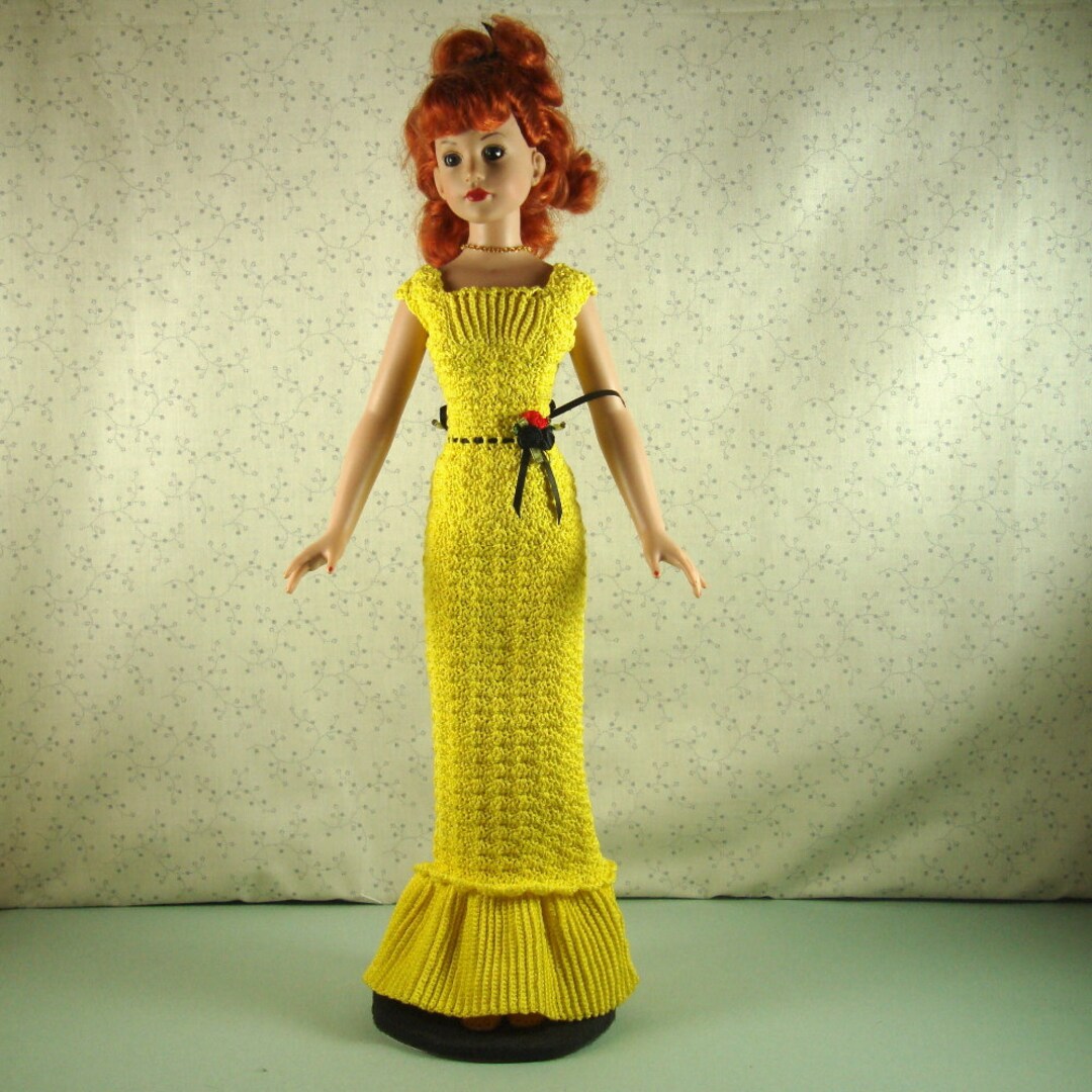 Crochet Pattern for 16 Inch Dollspleated Flounce Dress Etsy