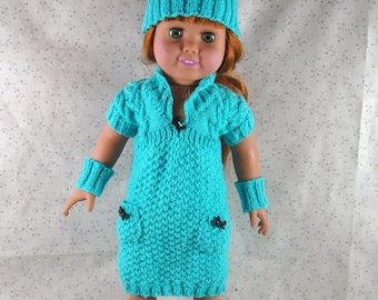 knit cable dress for 18 inch dolls