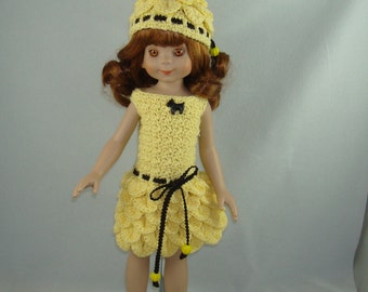 Crochet pattern for 14 inch dolls-petal dress