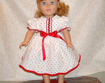 Valentine dress for 18 inch dolls